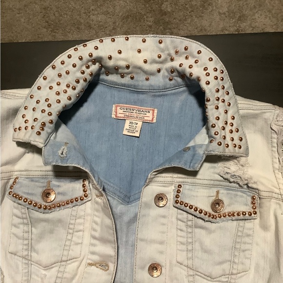 Vintage Guess Distressed Denim Jacket Vest! - Picture 10 of 14